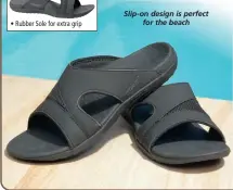  ??  ?? Slip-on design is perfect for the beach