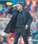  ?? FOTO: GETTY IMAGES ?? Simeone, ayer en el partido