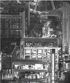  ?? ASSOCIATED PRESS ?? A 1,050-foot-long zip-line built by a casino operator is above the outdoor promenade that’s anchored by the Linq hotelcasin­o in Las Vegas.