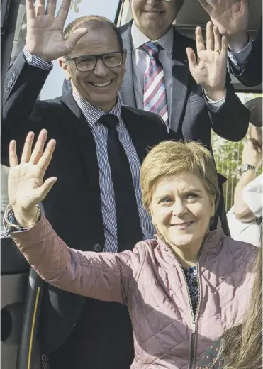  ?? ?? 0 First Minister Nicola Sturgeon on the last day of campaignin­g in Edinburgh yesterday