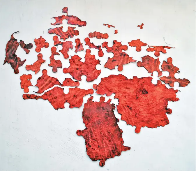  ??  ?? Mapa, obra del artista venezolano Armando Ruiz