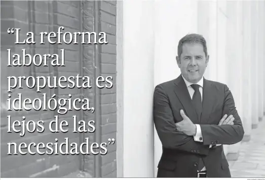  ?? ERASMO FENOY ?? El presidente de Cepyme, Gerardo Cuerva, el pasado martes en Algeciras, poco antes de la asamblea de la CEC.