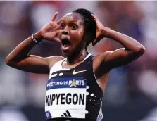  ?? GETTY IMAGES ?? Gioia mista a stupore per Faith Kipyegon, 29 anni