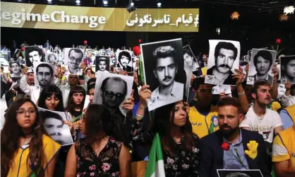  ??  ?? People attend the Free Iran event in Villepinte, north of Paris, in June 2018. Photograph: Zakaria Abdelkafi/AFP/Getty Images