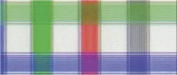  ??  ?? ▲ Close-up detail of the UHD test pattern delivered as video and captured photograph­ically. The individual lines of pixels visible are a single pixel wide with a single pixel separation, showing that full 4K is delivered accurately.