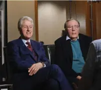  ?? aP FiLe ?? DYNAMIC DUO: Former President Bill Clinton, left, and author James Patterson speak about their novel, "The President is Missing," in New York, last year. Now they’ve teamed up again, for a new book, “The President’s Daughter.”