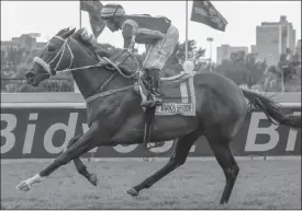  ?? Picture: Candiese Marnewick ?? ARIANOS SHADOW, with Muzi Yeni up, wins the KZN Fillies Guineas Trial for owner Leslie Logan and trianer Yogas Govender at Greyville yesterday.