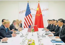  ?? Reuters ?? Face to face: US President Donald Trump attends a bilateral meeting with China ’ s President Xi Jinping during the Group of 20 summit in Osaka, Japan, on June 29 2019. /