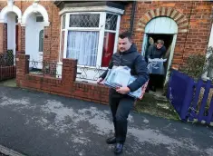  ??  ?? Investigat­ion: Police at the house in Hull yesterday