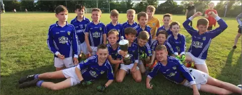  ??  ?? Roche Emmets celebrate winning the U-12 Division 2B title.