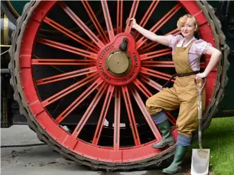  ??  ?? Charlotte Smith, as land girl, is set to work.