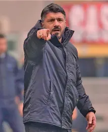  ?? ANSA ?? Rino Gattuso, 40 anni, è alla seconda stagione al Milan