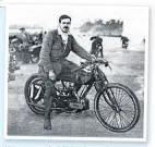  ??  ?? Veteran racer, Jack Holroyd, was also Blackburne’s works manager. Here he is at Brooklands in 1920 aboard a Blackburne.