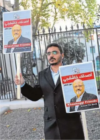  ?? REUTERS ?? Protesta en Londres por el asesinato de Khashoggi en 2018