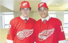  ?? PETERBOROU­GH PETES PHOTO ?? Peterborou­gh Petes' centre Zach Gallant (left) was selected in the third round and defenceman Cole Fraser was selected in the fifth-round of the 2017 NHL Entry Draft, both by the Detroit Red Wings, in Chicago on Saturday.