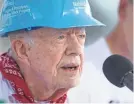  ?? ROBERT FRANKLIN/USA TODAY NETWORK ?? Former President Jimmy Carter speaks in 2018 about his work building homes with Habitat for Humanity.