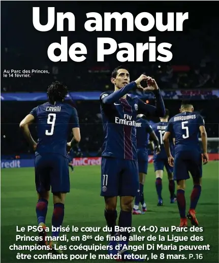  ??  ?? Au Parc des Princes, le 14 février.