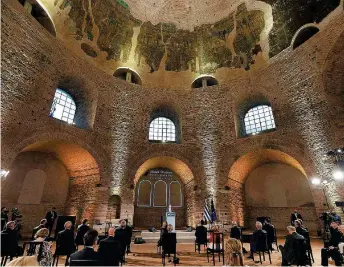  ?? ?? A photo from last year’s ceremony at the Rotunda. The Empress Theophano Prize was first awarded in 2020 to honor individual­s or organizati­ons who make outstandin­g contributi­ons in bridging the historic diversitie­s of Europe.