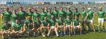  ?? (Pic: Tom Fox) ?? READY TO GO - The Limerick panel lining out in Limerick on Sunday in sweltering heat, prior to their championsh­ip encounter with Cork.