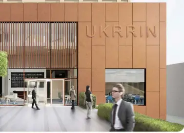  ??  ?? UKRRIN. An artist’s impression of the new 3,000m2 building due to open at the University of Birmingham in spring 2020 to house UKRRIN’s Centre of Excellence in Digital Systems.