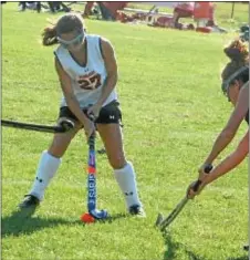  ?? Photos by Steve Sherman ?? Dani Fiorenza, left, lines up a shot for the Lady Falcons in a recent matchup with the Truman Tigers.