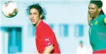  ?? ?? Duel Mido-song, lors du match Egypte-cameroun de la CAN 2004 en Tunisie