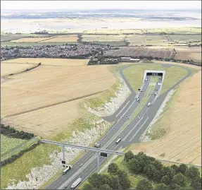  ??  ?? Lib Dem cllrs Martin Cox, top right, and Brian Clark, bottom right, have requested improvemen­ts to the town’s road network to ease the pressure of an increase in traffic if the proposed Lower Thames Crossing, pictured left, goes ahead