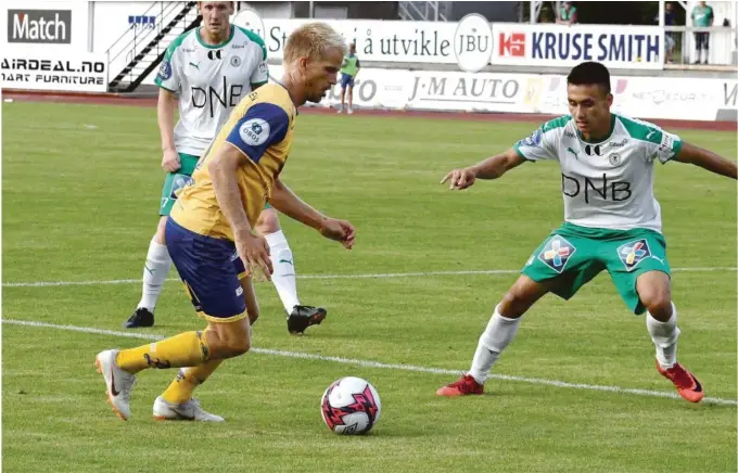  ?? ARKIVFOTO ?? SCORET: Daniel Aase scoret sitt andre mål i Jerv-drakta da Notodden ble slått 1–0 søndag kveld.