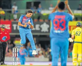  ?? AFP ?? India’s Chinaman bowler Kuldeep Yadav picked Aaron Finch ‘s wicket at Ranchi after the Aussie was caught in two minds playing the shot.