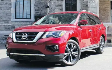  ?? PETER BLEAKNEY/DRIVING ?? The 2018 Nissan Pathfinder favours comfort over athleticis­m.