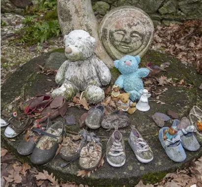  ??  ?? SUFFER LITTLE CHILDREN: A memorial at the Bessboroug­h Mother and Child Home cemetery in Cork