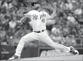  ?? AP/CHARLIE RIEDEL ?? Royals starting pitcher Danny Duffy City, Mo. throws during the first inning of Thursday’s game against the Yankees in Kansas