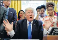  ?? AP PHOTO ?? U.S. President Donald Trump speaks in the Oval Office of the White House Monday.