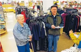  ?? THE ASSOCIATED PRESS ?? Jack Walsh, 85, and his 82-year-old wife, Mary Ann, visit with a reporter at a Sears store Wednesday in St. Paul, Minn. They said they have shopped at Sears their entire lives, buying items from curtains and window treatments to tires and tools.