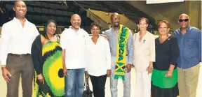  ??  ?? From left: Michael Levy (St George’s College old boy); Karen Wilson-Robinson (ICHS AA NY Chapter, president); Patrick Williams (St George’s College old boy); Ariel Bowen (minister-counsellor, Embassy of Jamaica); Mike McPherson (David Wagga Hunt...