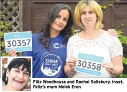  ??  ?? Filiz Woodhouse and Rachel Salisbury. Inset, Feliz’s mum Melek Eren