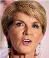  ??  ?? Julie Bishop says she attended the exclusive event in Victoria, at a cost of A$2800, as minister of foreign affairs.