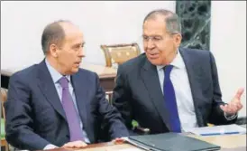  ?? AP ?? Russian foreign minister Sergey Lavrov and FSB director Alexander Bortnikov.