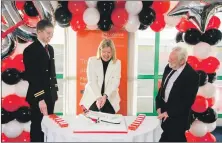  ?? ?? Celebratin­g Loganair’s 60th anniversar­y are, from left: Pilot, Captain Aaron Dickson; chief commercial officer, Kay Ryan; Captain Geoff Rosenbloom, former Loganair pilot who flew with the airline in the 1970s.