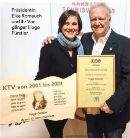  ?? ?? Präsidenti­n Elke Romauch und ihr Vorgänger Hugo Fürstler