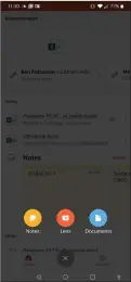  ??  ?? Office allows you to create three types of files within the app: a typical Office document, a Sticky Note, and an Office document using the Office Lens capability