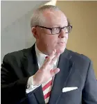  ??  ?? Former Trump campaign aide Michael Caputo waves goodbye to reporters after he testified before the House Intelligen­ce Committee during a closeddoor session at the US Capitol Visitors Center July 14, 2017 in Washington, DC.