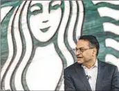  ?? Stephen Brashear Associated Press ?? NEW CEO Laxman Narasimhan has visited sites around the world and earned his barista certificat­ion.