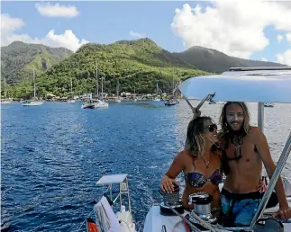  ?? PHOTOS: ABBY SANFORD AND ROHAN HONSON-MORRIS ?? Abby Sanford and Rohan Honson-Morris arriving in the Caribbean.