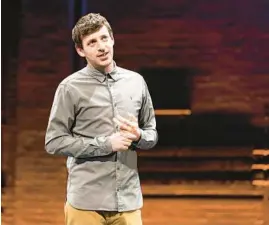  ?? MATTHEW MURPHY ?? Alex Edelman performs “Just For Us” in a previous production on Broadway in New York. He’s bringing his solo show to Steppenwol­f Theatre in Chicago.