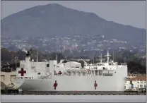  ?? THE ASSOCIATED PRESS FILE PHOTO ?? To help combat an expected shortage of hospital beds as the virus spreads, the U.S. Navy hospital ship Mercy departed San Diego on Monday, bound for Los Angeles to treat non-coronaviru­s patients.