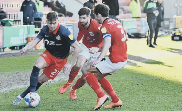  ??  ?? Sunderland youngster Jack Diamond in action against Crewe Alexandra.