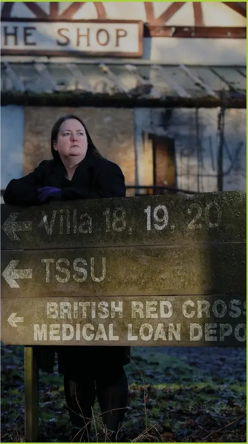  ??  ?? Left: Susan Swarbrick revisits her old childhood haunt, Bangour Village Hospital in West Lothian, which is facing redevelopm­ent