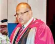  ??  ?? Dr. Ruvaiz Haniffa addressing the gathering after being inducted as the President of the Sri Lanka Medical Associatio­n (SLMA) recently