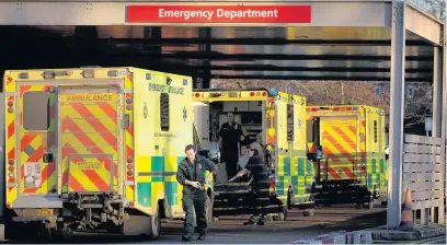  ??  ?? Nearly 200 ambulances queued for more than an hour outside Leicesters­hire A&amp;Es during Christmas week.